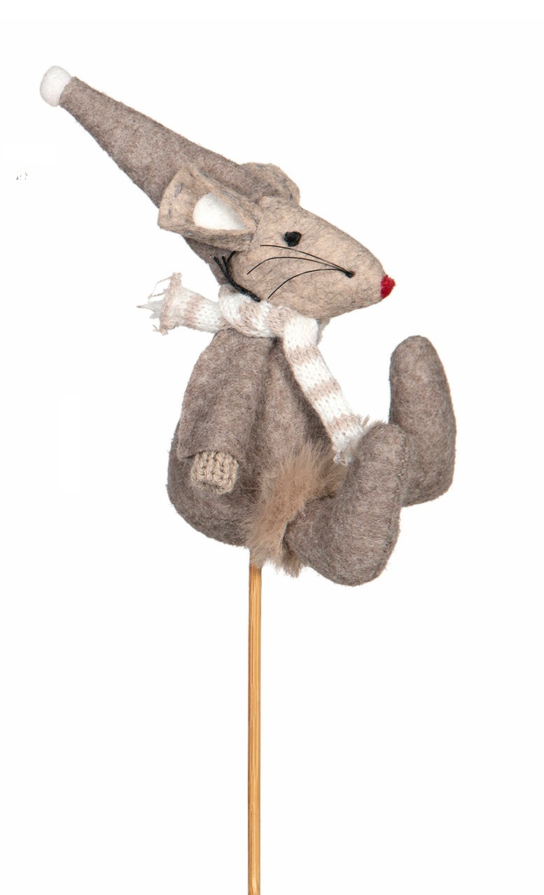 Mice - Christmas mice - Sticks - Fabric - 9x20 cm - 1 piece - 4
