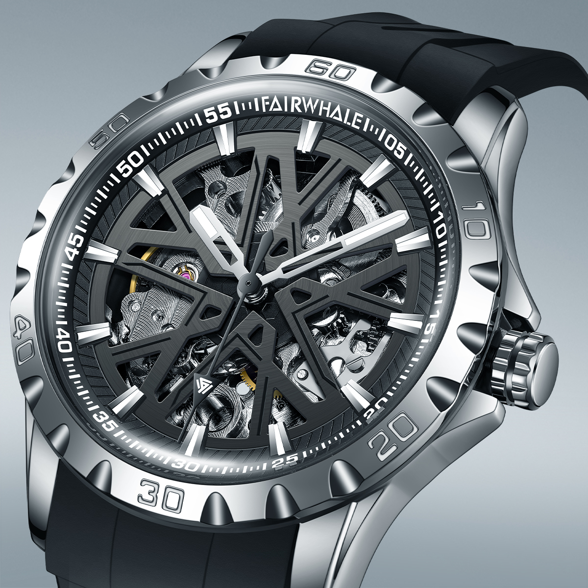 Mark Fairwhale Thunderstone Silver Black Rubber - 4