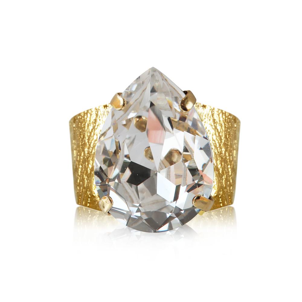 Caroline Svedbom Classic Drop ring guld crystal