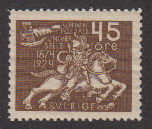 F 219, 45 öre Världspostföreningen 50 år **