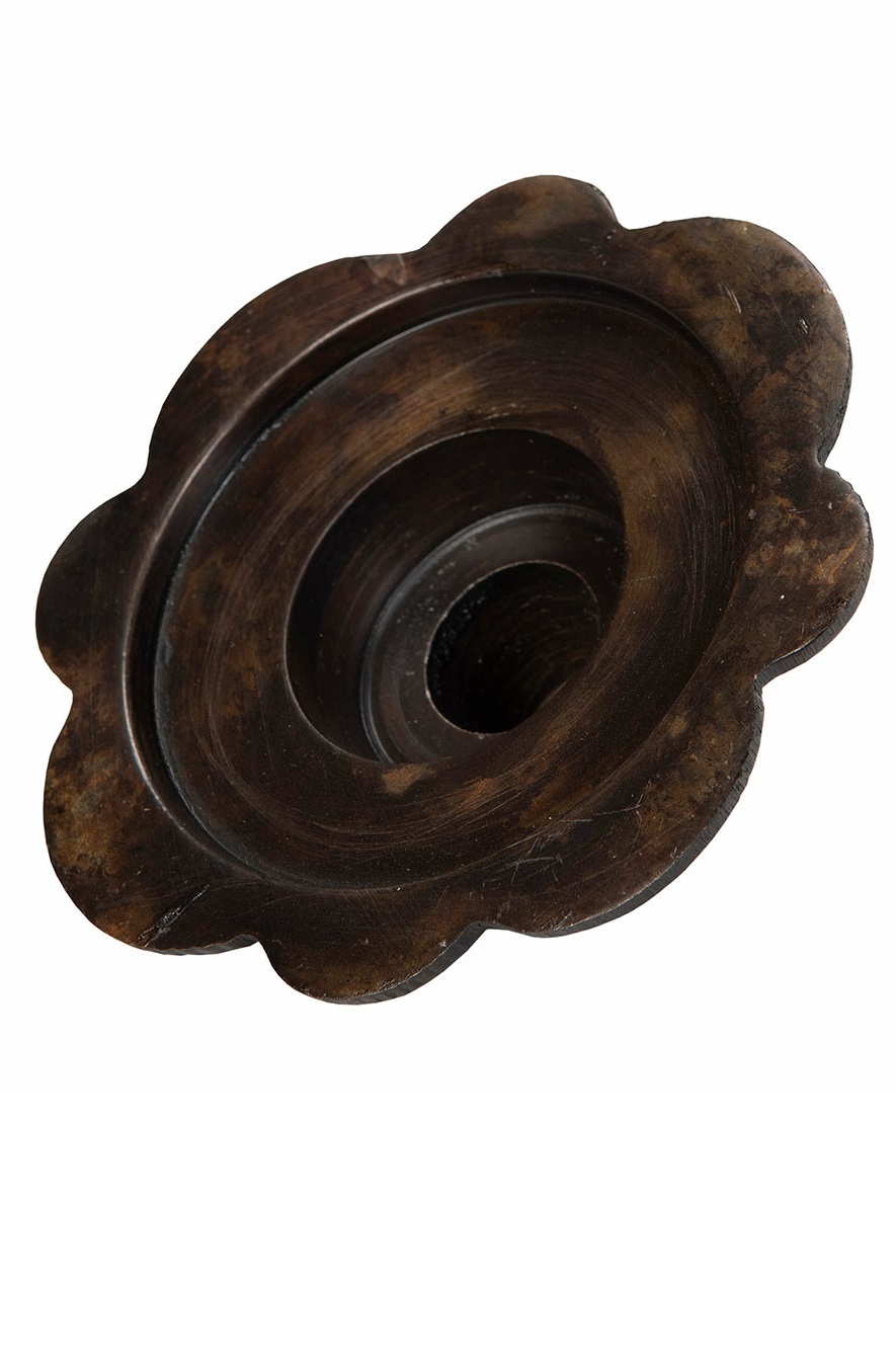 Multi-candle holder for bottle - Crown candle/Block candle/Tealight - Flower - Antique brown - 3