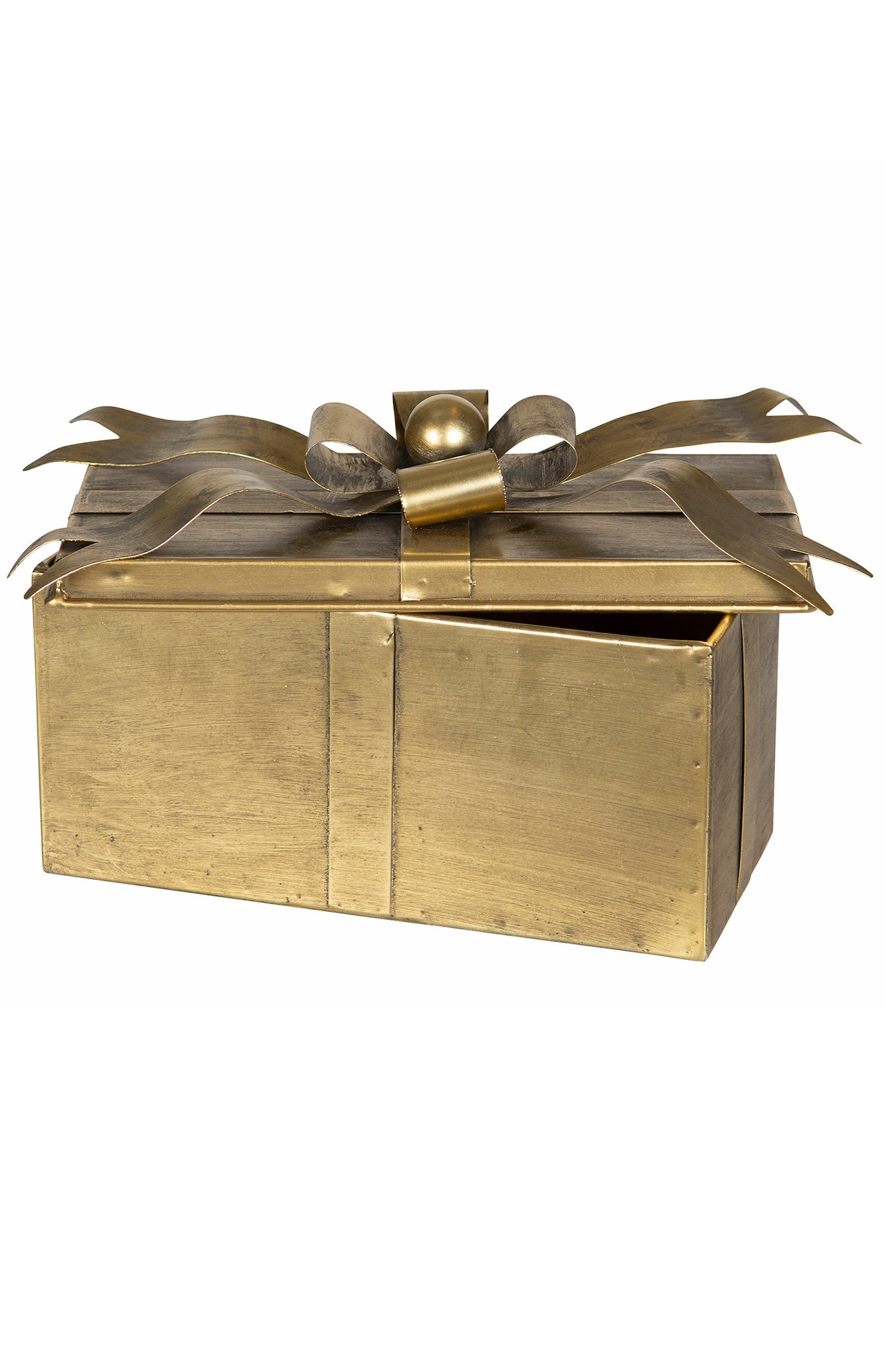 Box/Låda med lock - Paket/Julklapp Antik Mässing - 23x11x13,5 cm - 3