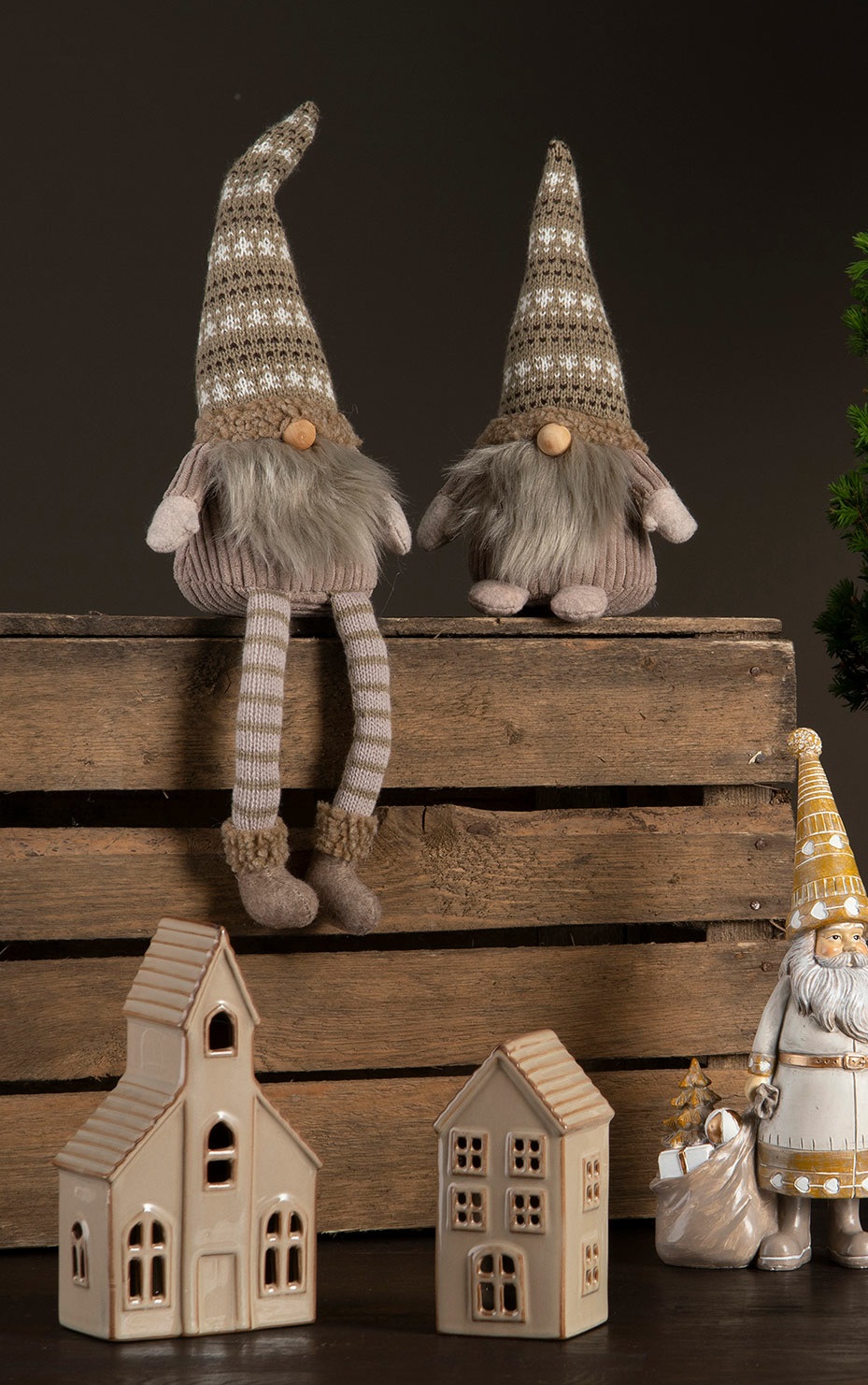 Ceramic church with LED lighting - 10x7x18 cm - 4