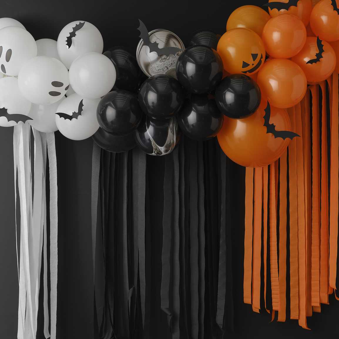 Ballongbåge Halloween Svart, Orange, Vit 