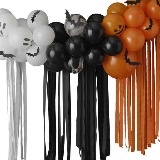 Ballongbåge Halloween Svart, Orange, Vit  - 2