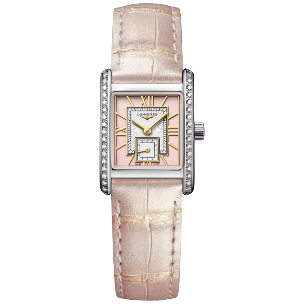 L5.200.0.99.2 Longines Mini DolceVita romerska siffror diamant bezel 21,50 X 29,00 rosa