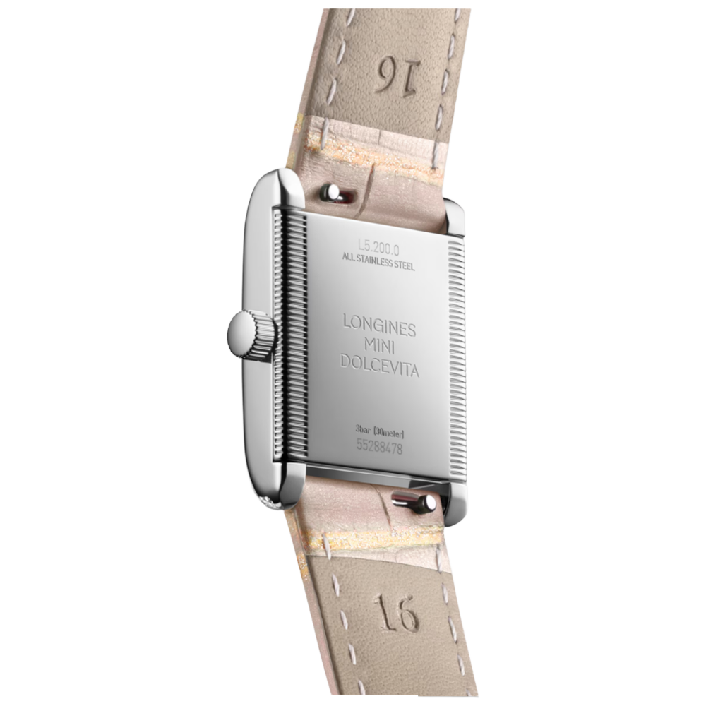 L5.200.0.99.2 Longines Mini DolceVita romerska siffror diamant bezel 21,50 X 29,00 rosa