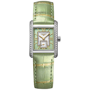 L5.200.0.05.2 Longines Mini DolceVita romerska siffror diamant bezel 21,50 X 29,00  grön