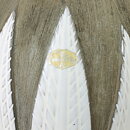 Anna-Lisa Thomson (Paprika 1949) Swelling Vase with White Leaf Relief 25 cm (2)