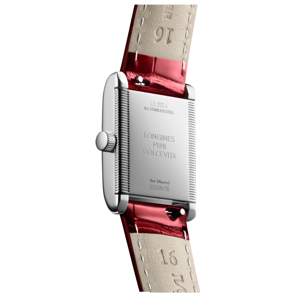 L5.200.4.71.5 Longines Mini DolceVita romerska siffror 21,50 X 29,00 röd