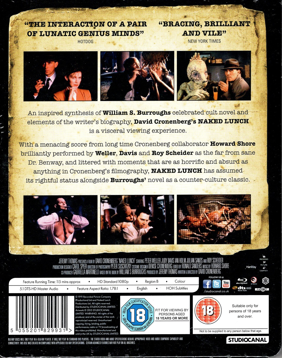 Naked Lunch (Steelbook) (ej svensk text) (Blu-ray) - 2