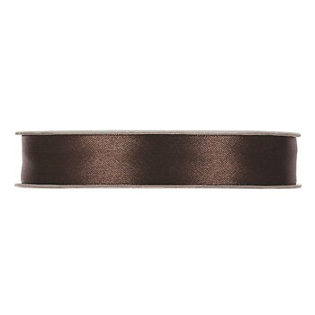 Satinband 15 mm - mörkbrun 1 m