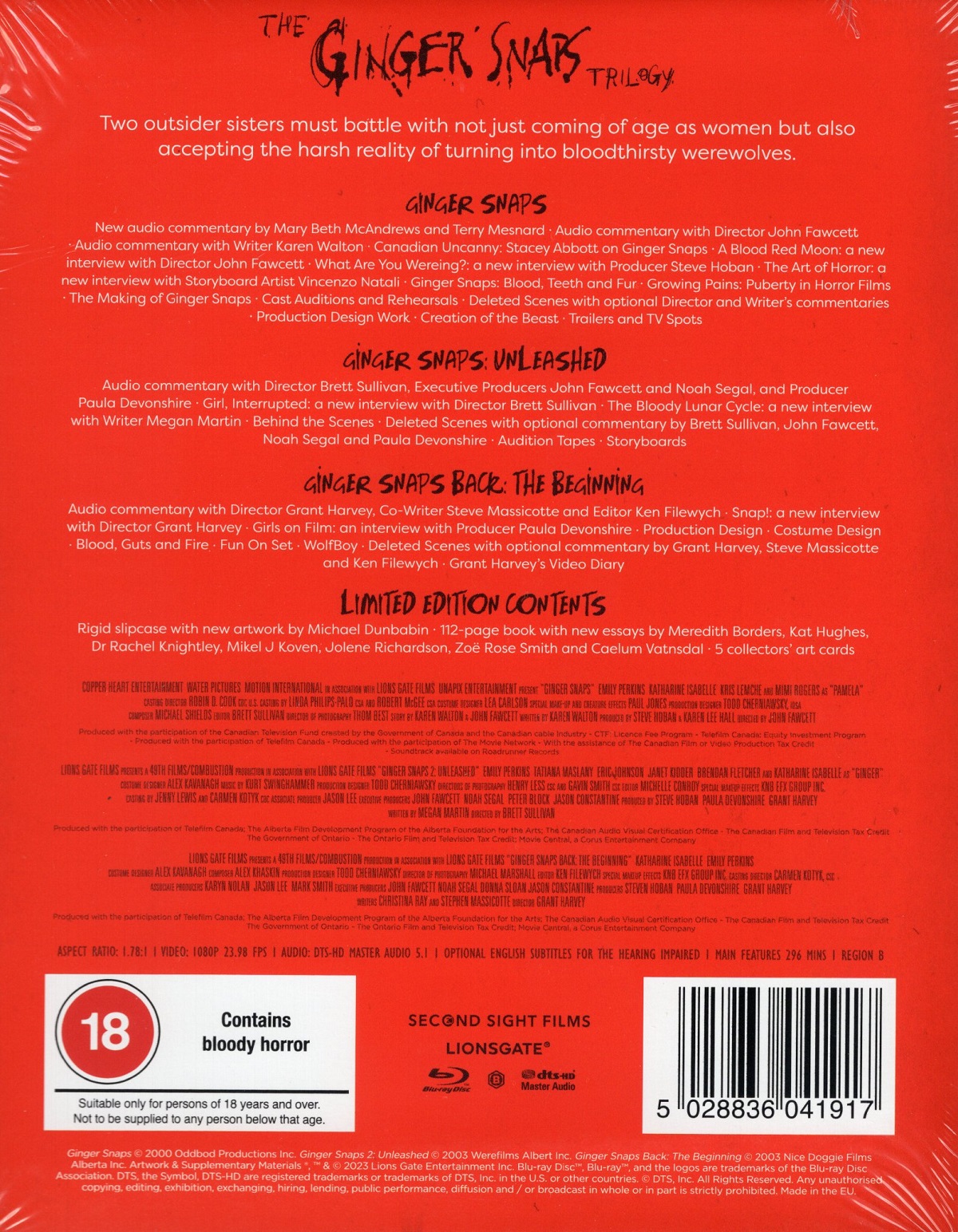 Ginger Snaps Trilogy (Limited Edition) (ej svensk text) (Bluray