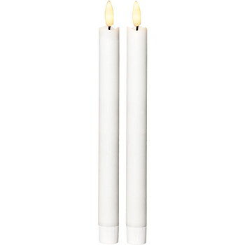 LED Antic candle 2-pack Flame, white