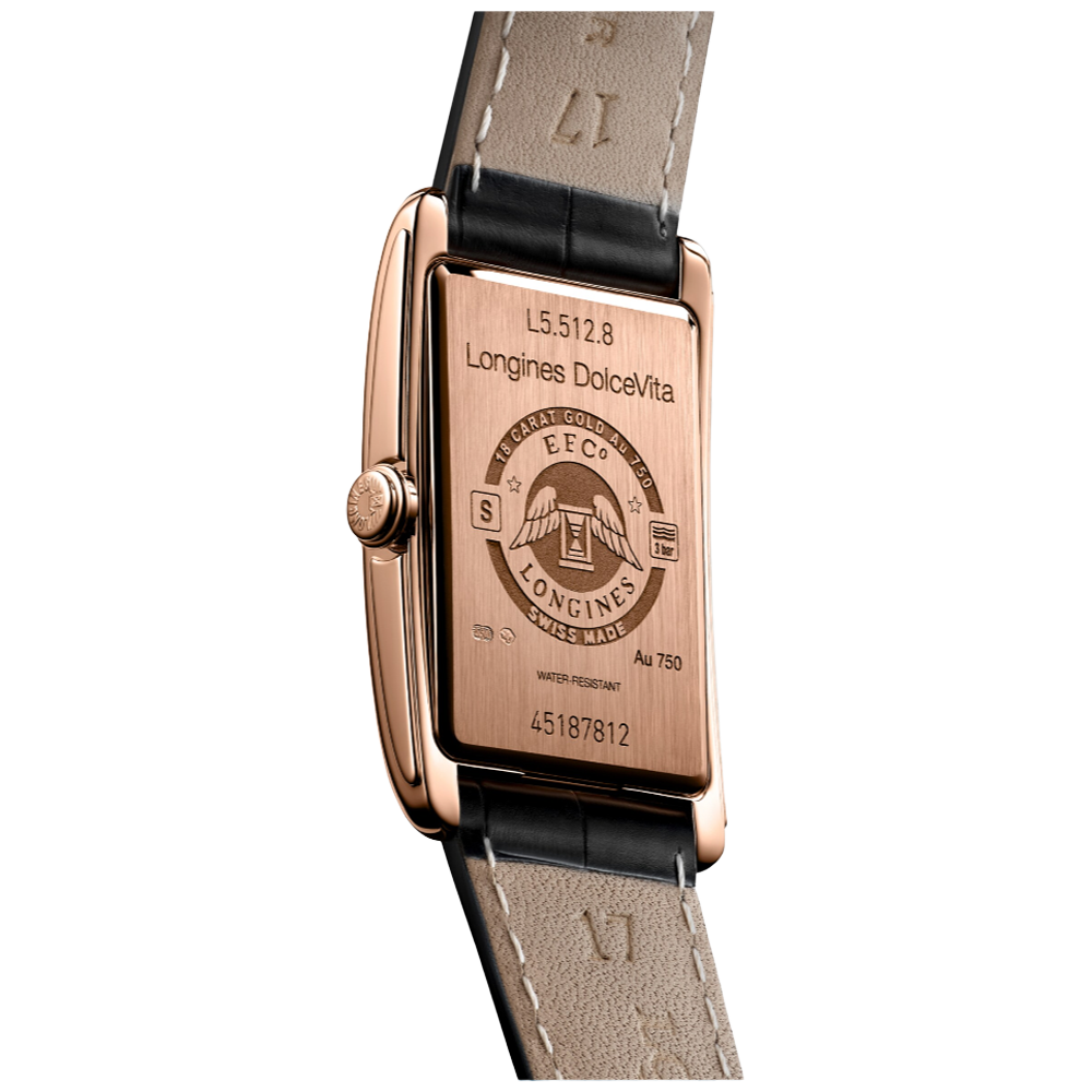 L5.512.8.71.0 Longines DolceVita romerska siffror 23,00 X 37,00 18 k rosé guld
