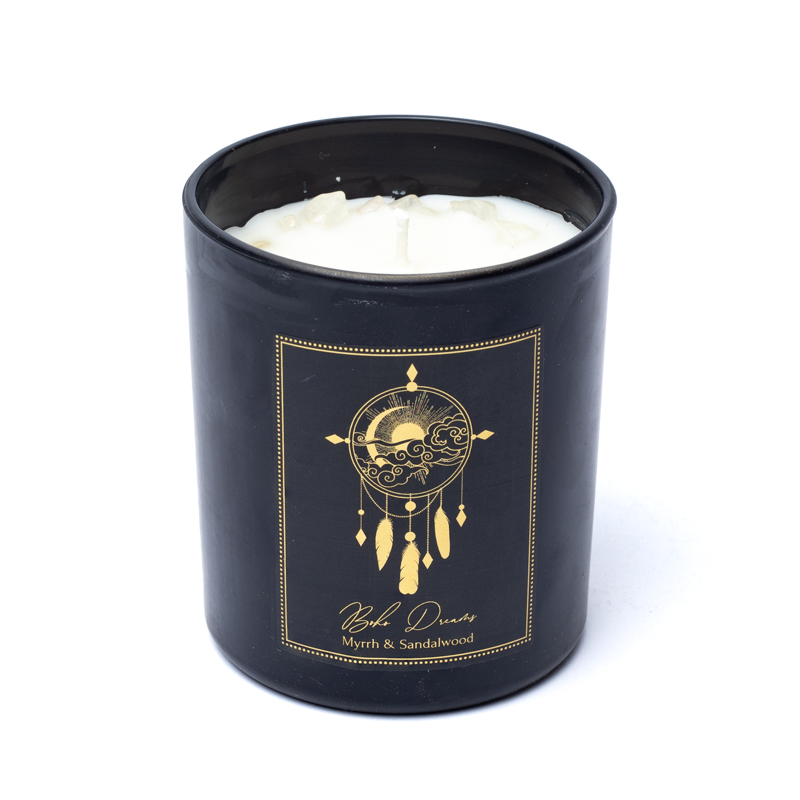 Manifestationsljus Boho Dreams i glas med lock