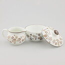 ジャッキー・リンド  Japonicaシリーズ  クリーマーとシュガーボウル  茶色の花模様  1977年  