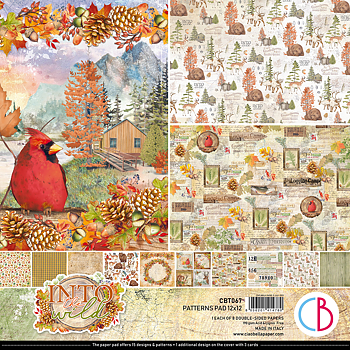 Ciao Bella - INTO THE WILD - PATTERNS PAD 12"X12"  - 8 olika dubbelsidiga ark