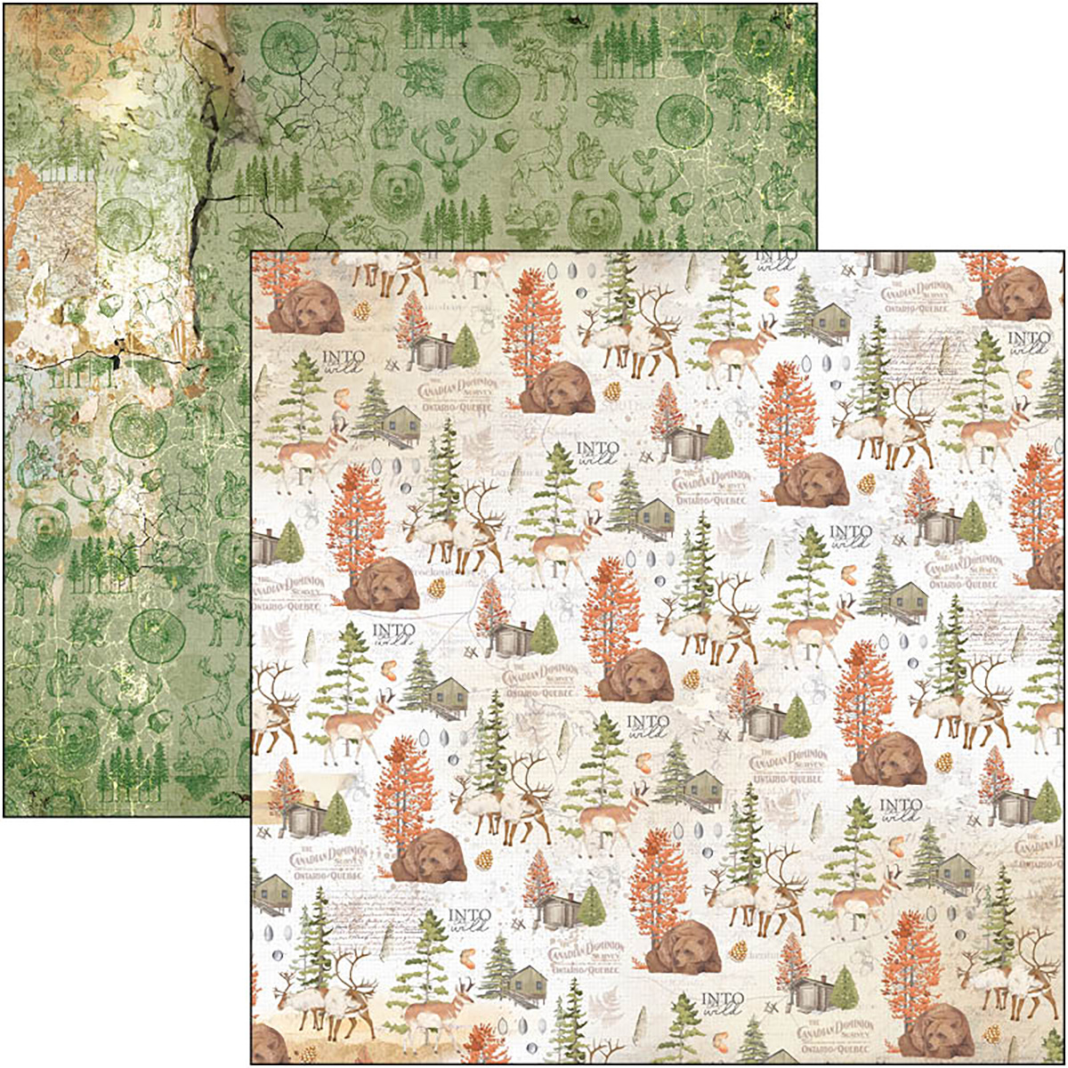 Ciao Bella - INTO THE WILD - PATTERNS PAD 12"X12"  - 8 olika dubbelsidiga ark - 4