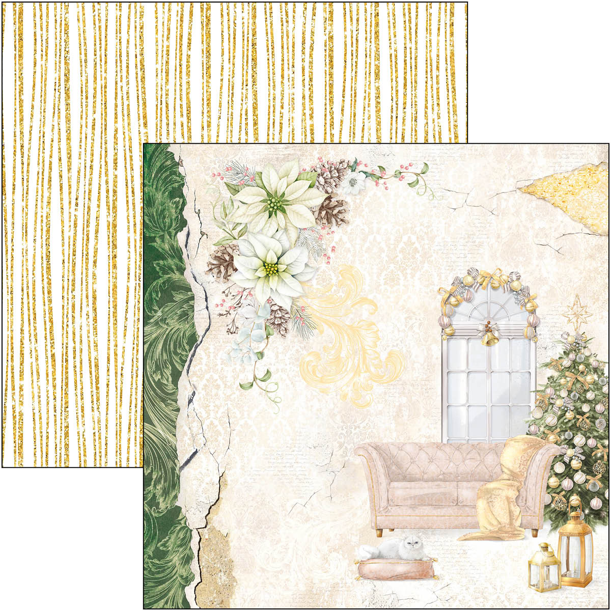 Ciao Bella - SPARKLING CHRISTMAS - PAPER PAD 12"X12" - 12 olika dubbelsidiga ark - 12
