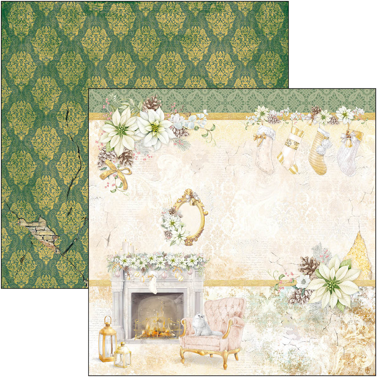 Ciao Bella - SPARKLING CHRISTMAS - PAPER PAD 12"X12" - 12 olika dubbelsidiga ark - 5