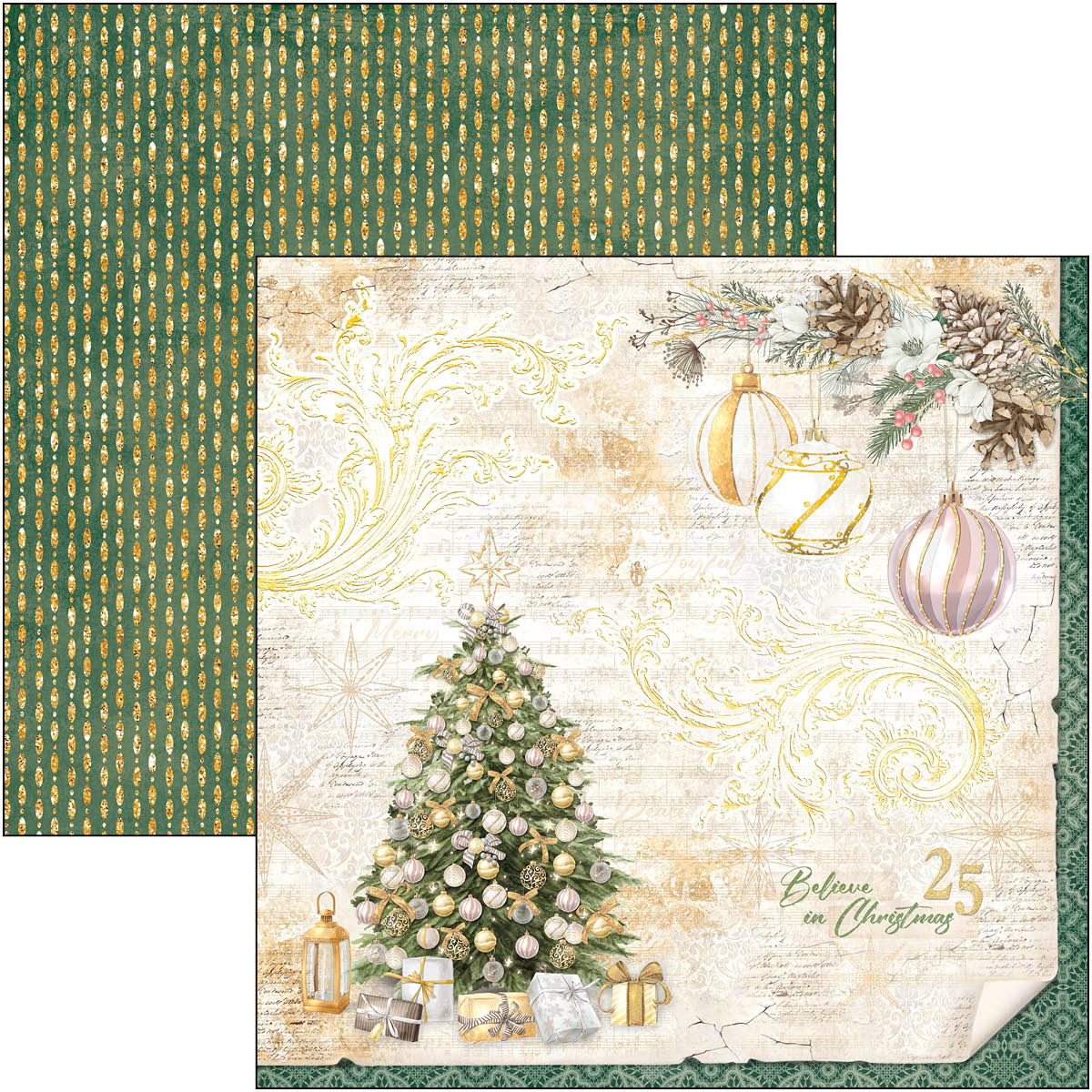 Ciao Bella - SPARKLING CHRISTMAS - PAPER PAD 12"X12" - 12 olika dubbelsidiga ark - 3