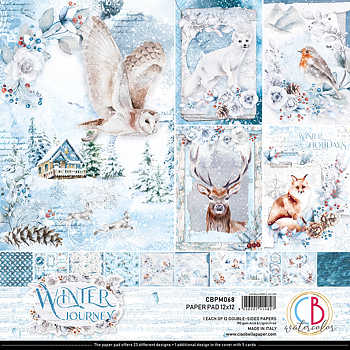 Ciao Bella - WINTER JOURNEY - PAPER PAD 12"X12" - 12 olika dubbelsidiga ark