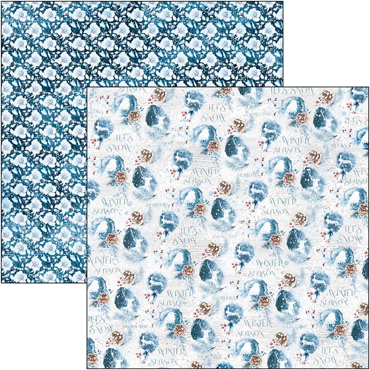 Ciao Bella - WINTER JOURNEY - PAPER PAD 12"X12" - 12 olika dubbelsidiga ark - 5