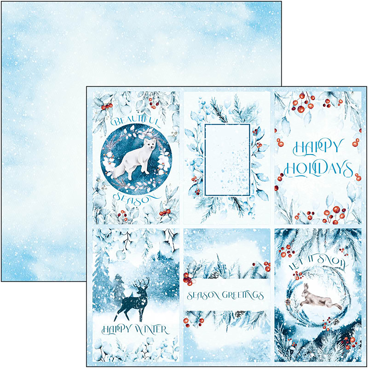 Ciao Bella - WINTER JOURNEY - PAPER PAD 12"X12" - 12 olika dubbelsidiga ark - 8