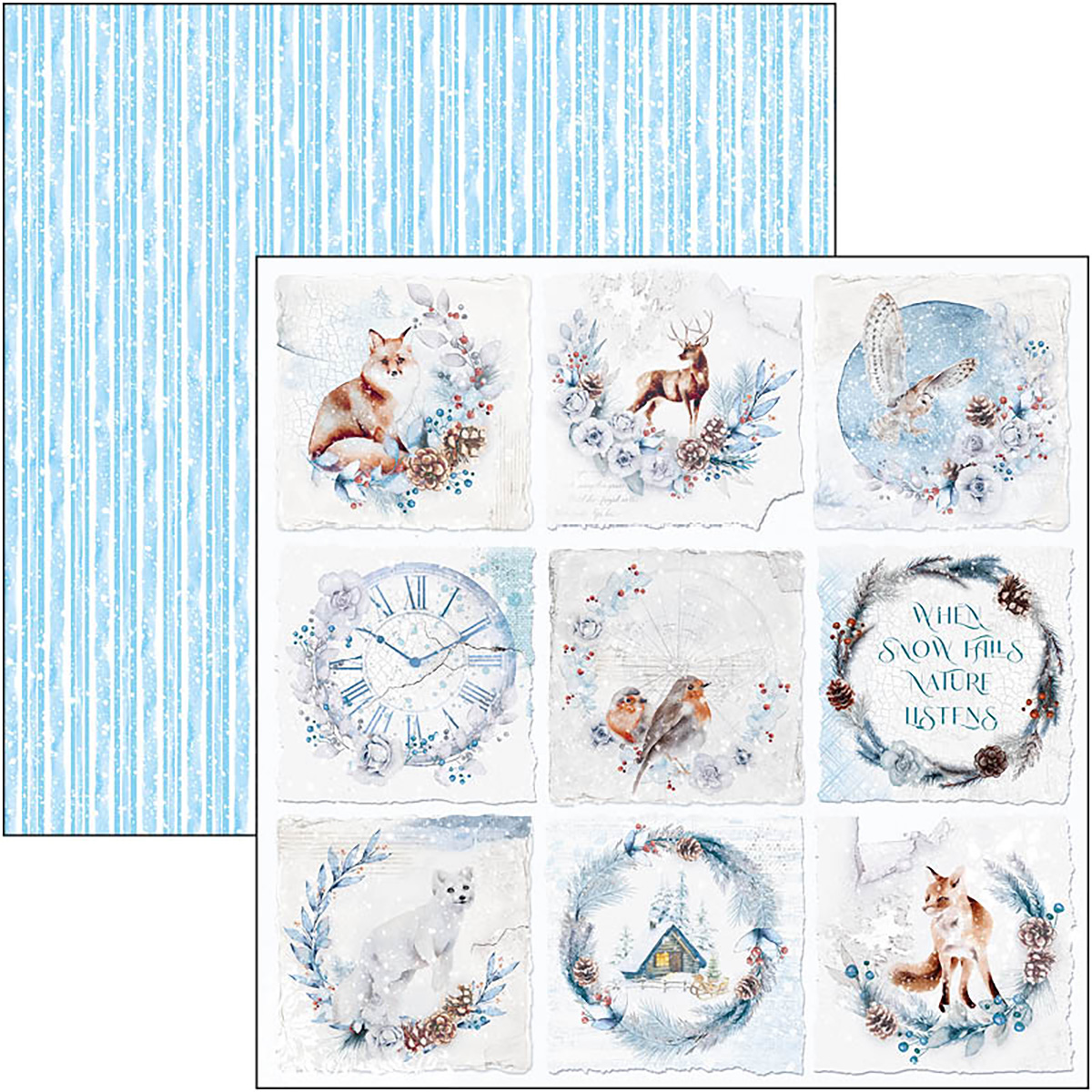 Ciao Bella - WINTER JOURNEY - PAPER PAD 12"X12" - 12 olika dubbelsidiga ark - 10