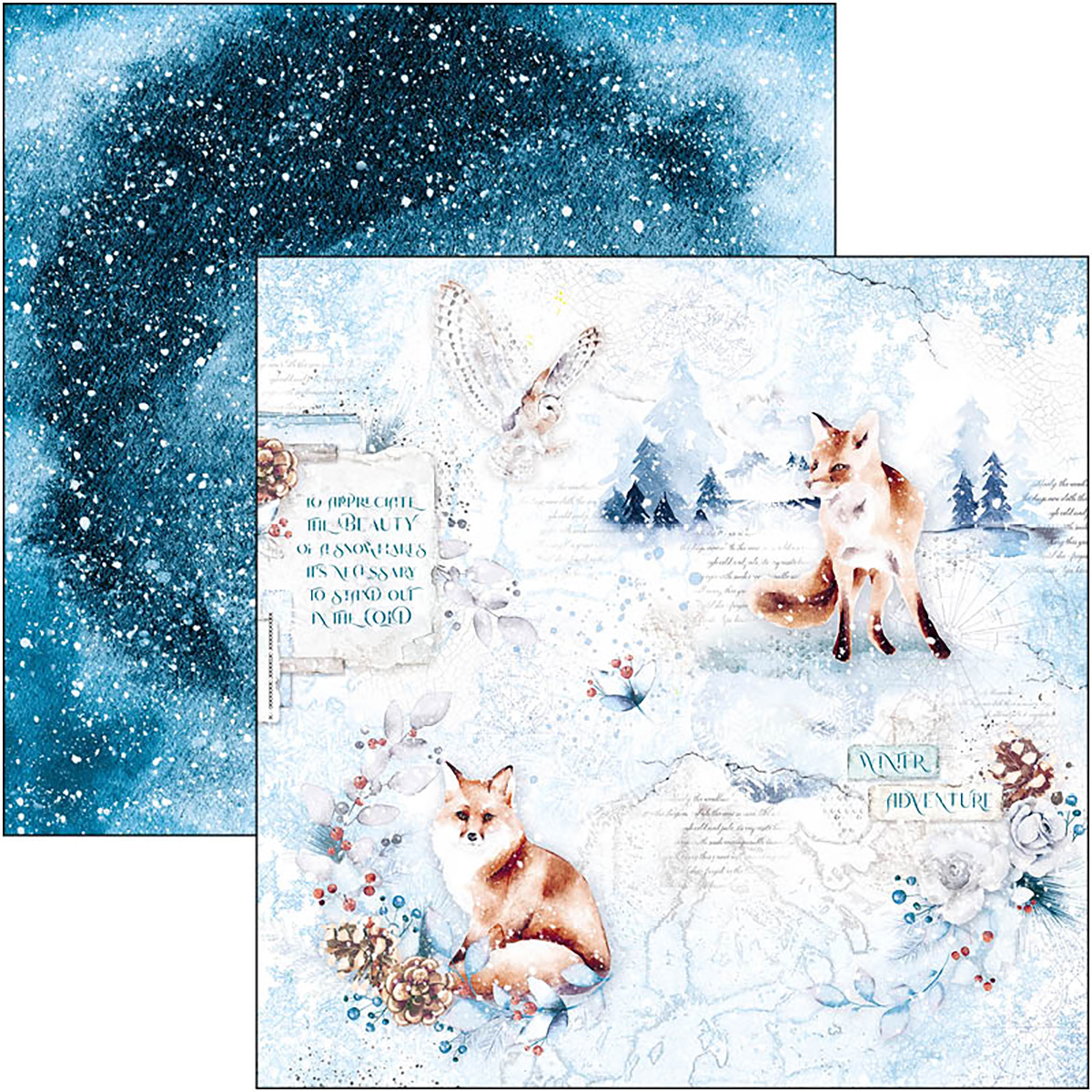 Ciao Bella - WINTER JOURNEY - PAPER PAD 12"X12" - 12 olika dubbelsidiga ark - 12