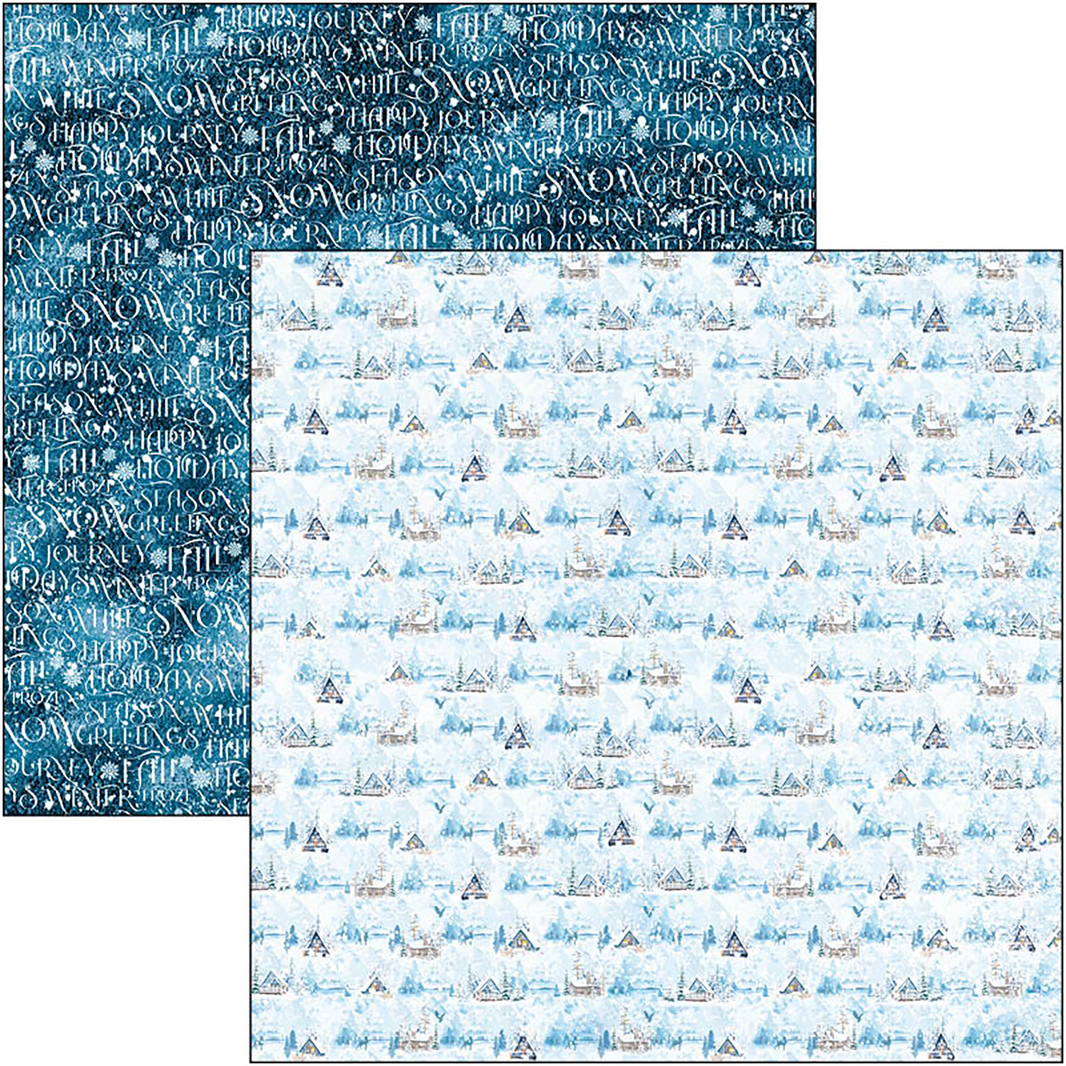 Ciao Bella - WINTER JOURNEY - PAPER PAD 12"X12" - 12 olika dubbelsidiga ark - 7
