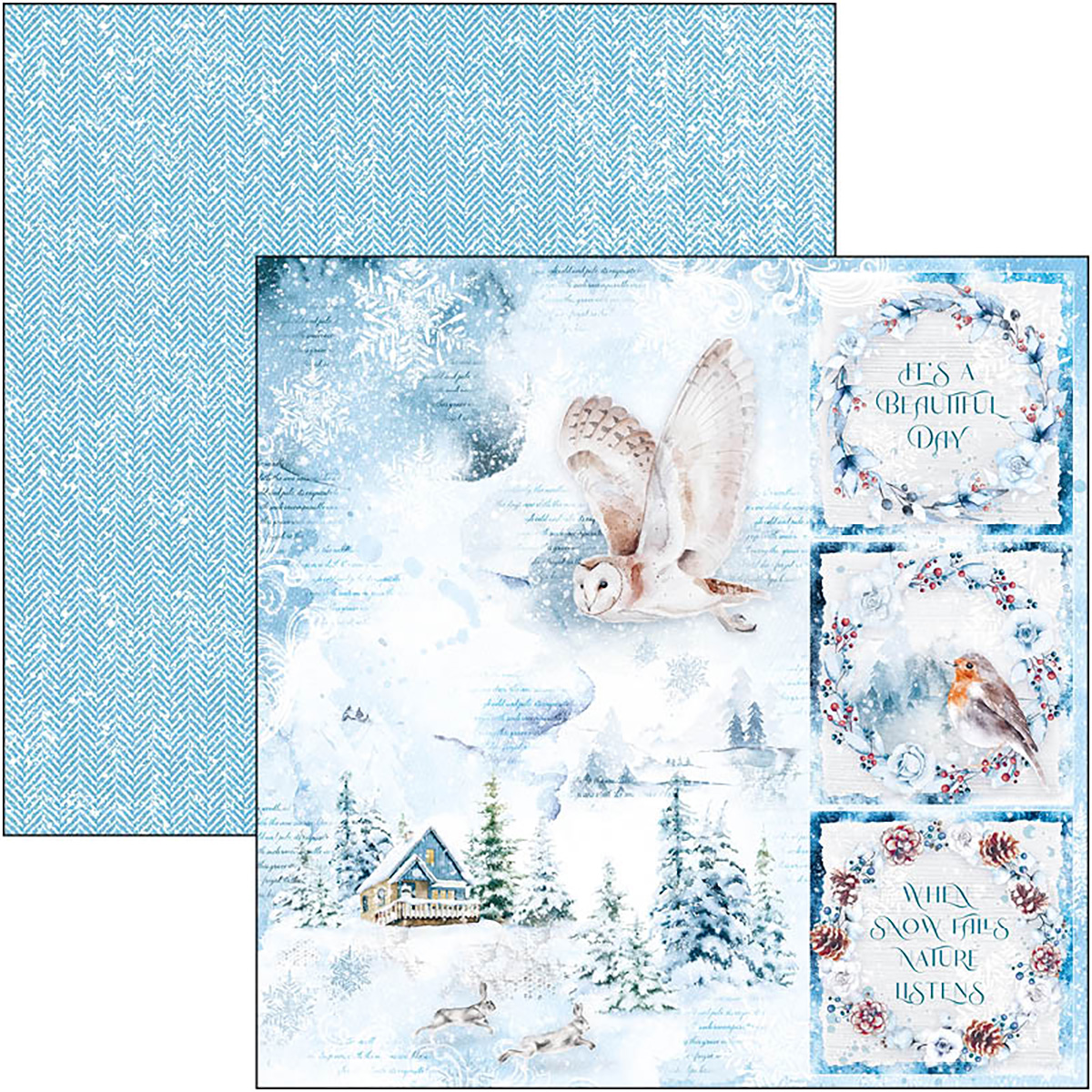 Ciao Bella - WINTER JOURNEY - PAPER PAD 12"X12" - 12 olika dubbelsidiga ark - 6