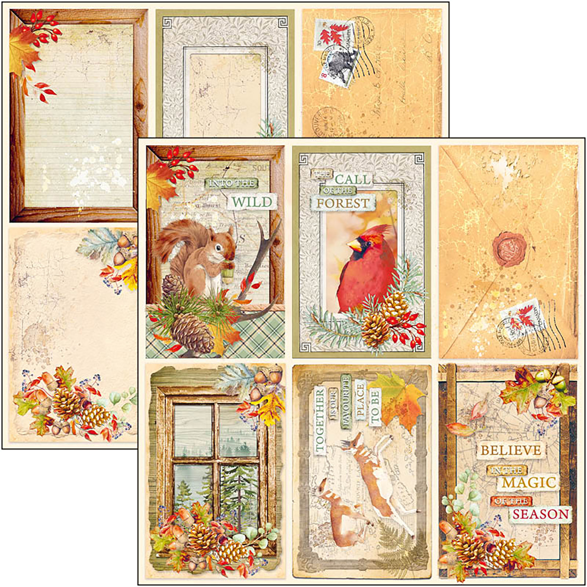 Ciao Bella - INTO THE WILD - PAPER PAD 12"X12" - 12 olika dubbelsidiga ark - 10