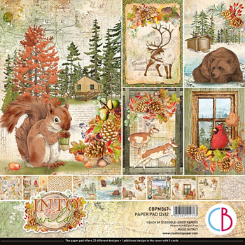 Ciao Bella - INTO THE WILD - PAPER PAD 12"X12" - 12 olika dubbelsidiga ark
