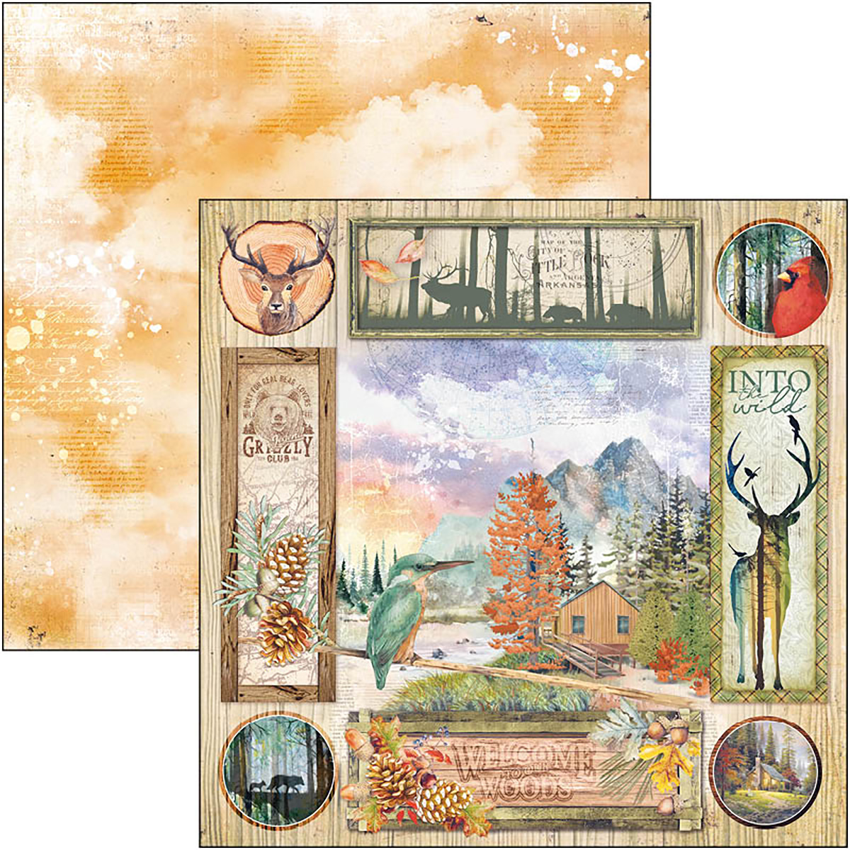 Ciao Bella - INTO THE WILD - PAPER PAD 12"X12" - 12 olika dubbelsidiga ark - 4