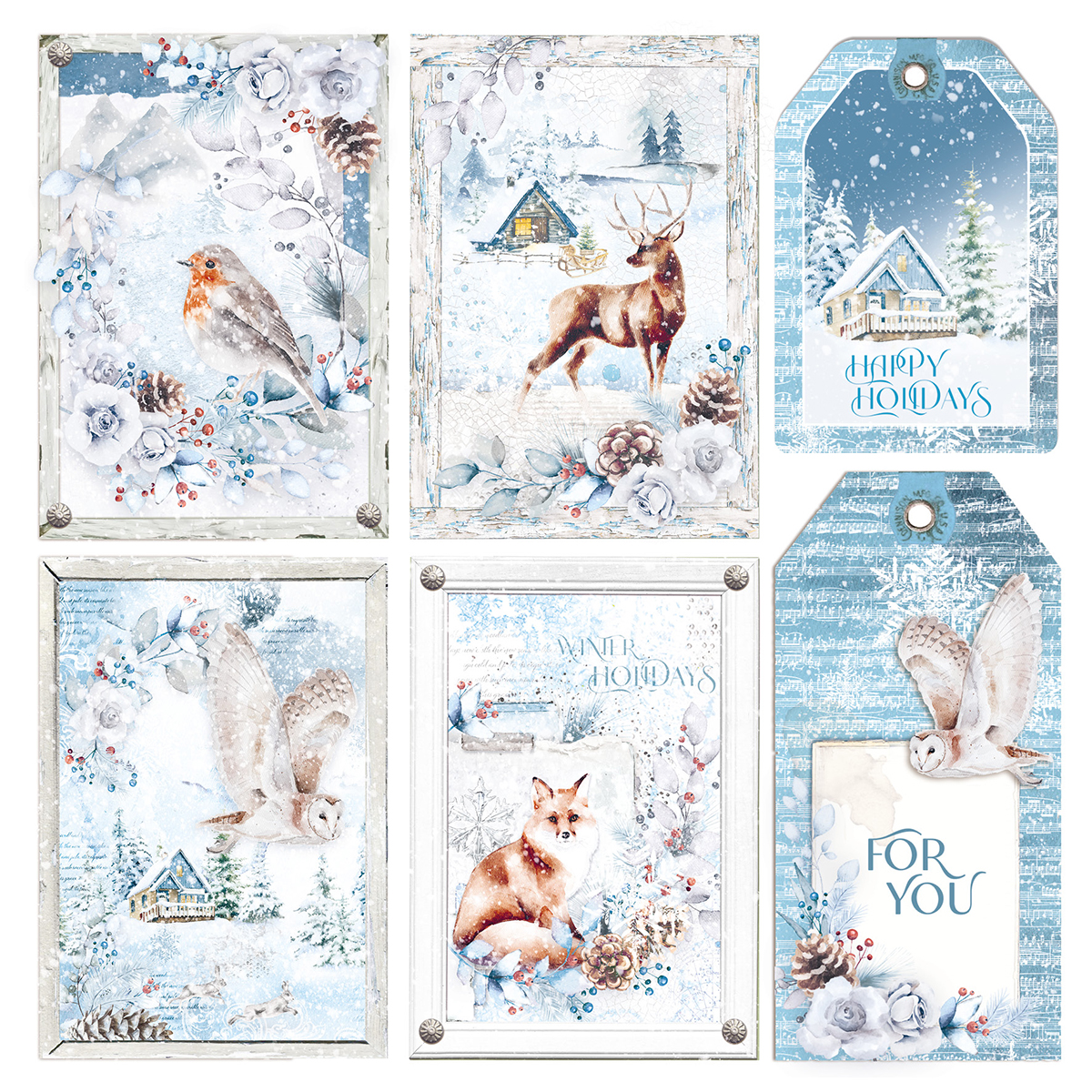 Ciao Bella - Vellum WINTER JOURNEY - Fussy cut 6x6 - 6