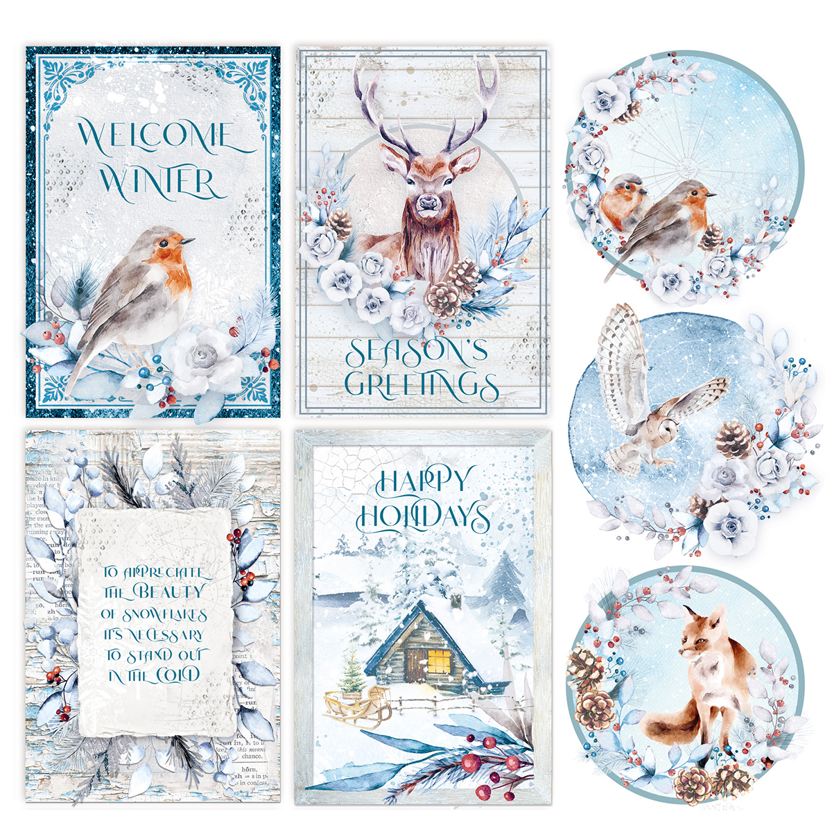 Ciao Bella - Vellum WINTER JOURNEY - Fussy cut 6x6 - 2