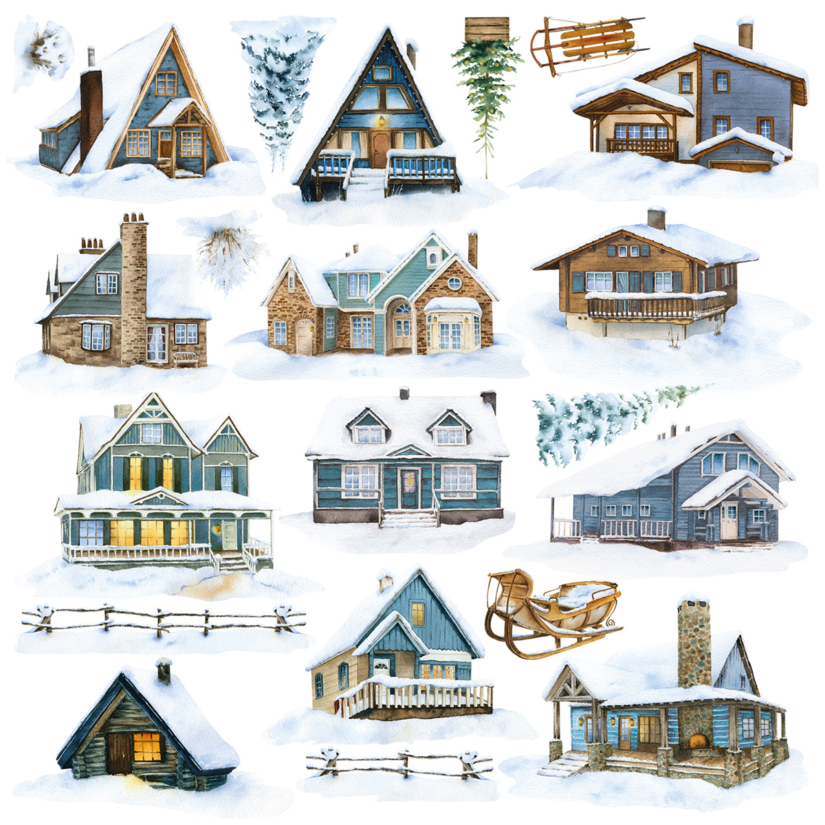 Ciao Bella - Vellum WINTER JOURNEY - Fussy cut 6x6 - 5