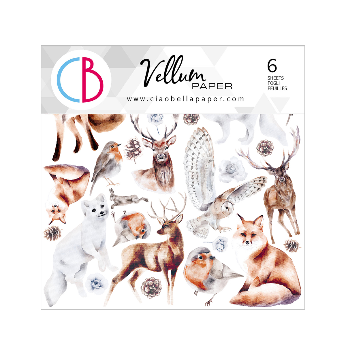 Ciao Bella - Vellum WINTER JOURNEY - Fussy cut 6x6