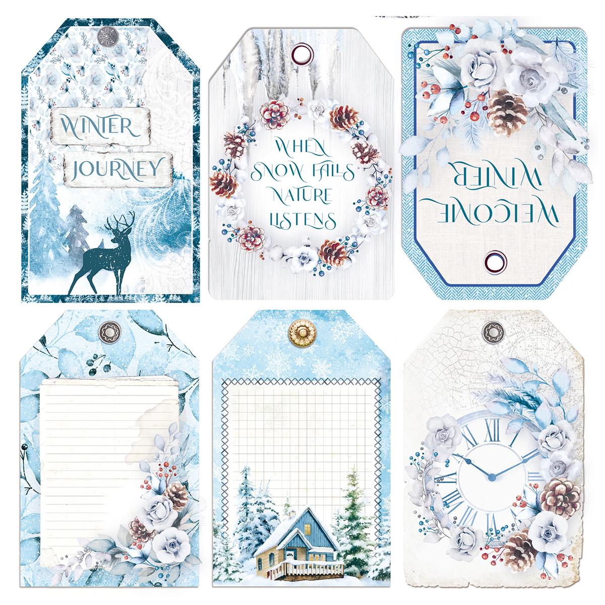 Ciao Bella - Vellum WINTER JOURNEY - Fussy cut 6x6 - 4