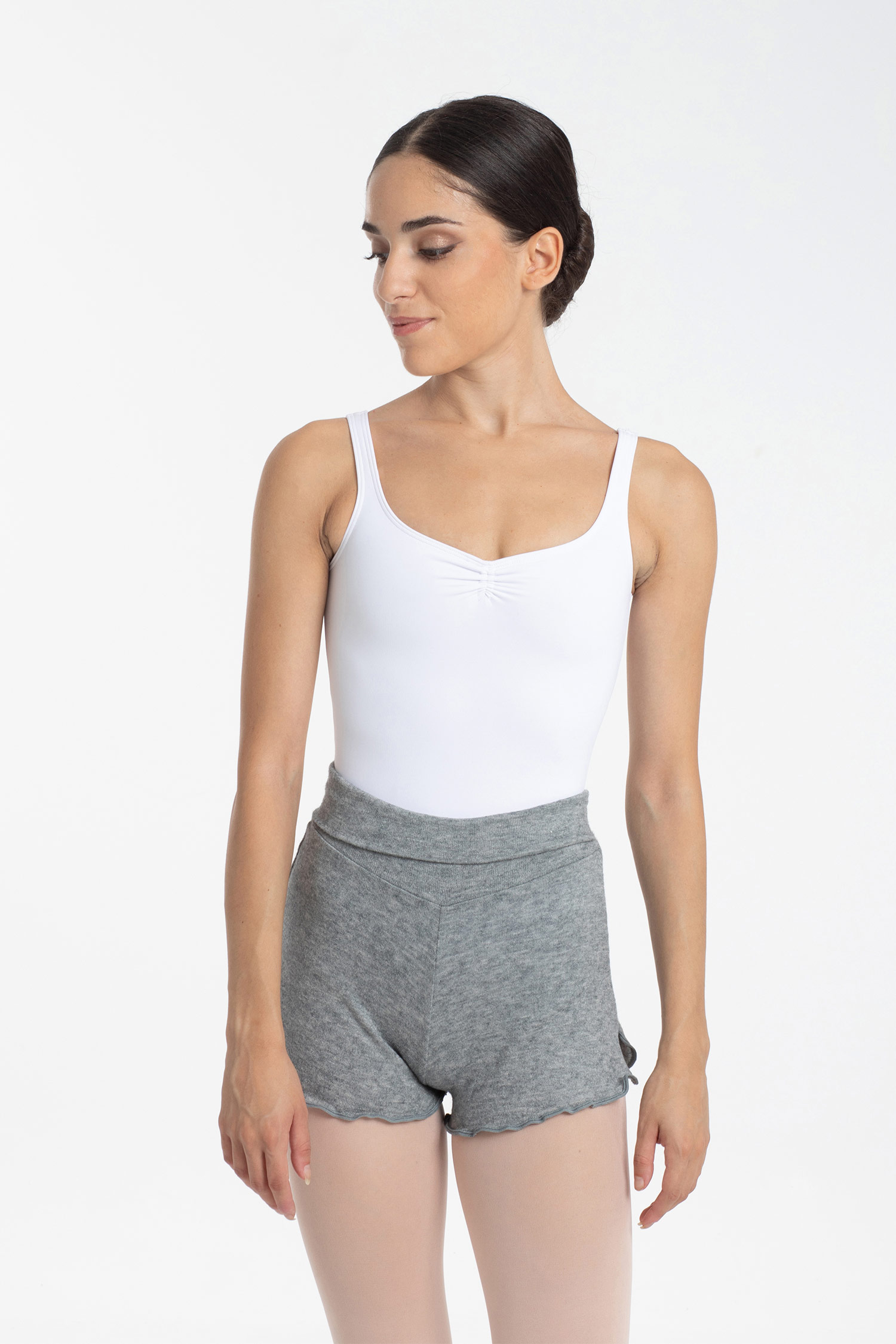 Grå stickade shorts