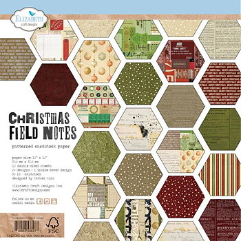 Elizabeth  -  Printed Cardstock - Christmas Field Notes 12x12