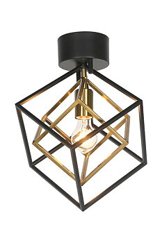 CUBES plafond, svart/matt mässing - Aneta Lighting