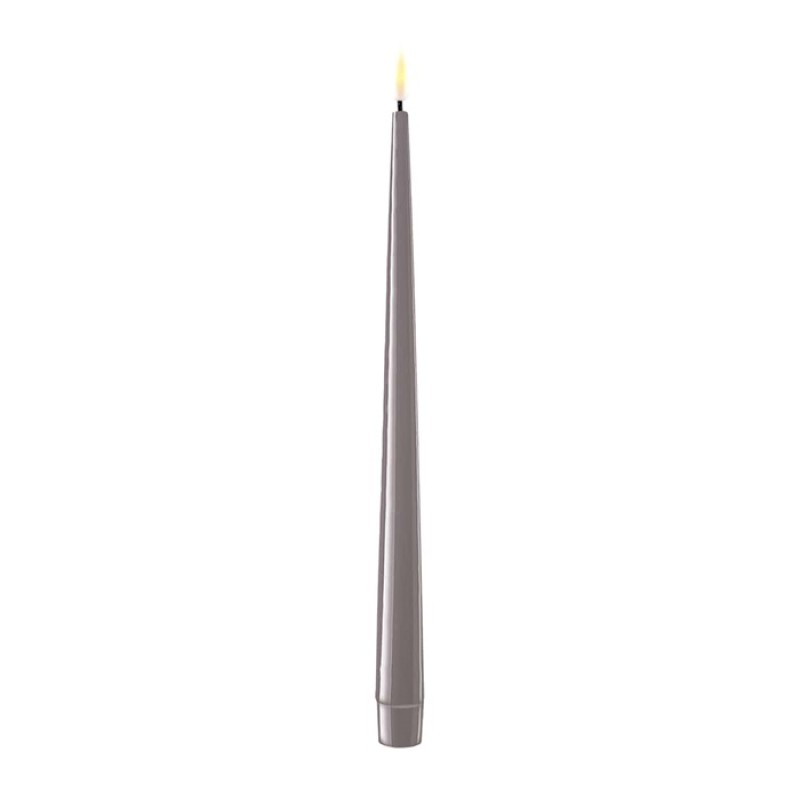 DELUXE HOMEART LED Herrgårdsljus lack 2-pack 28cm Gråa