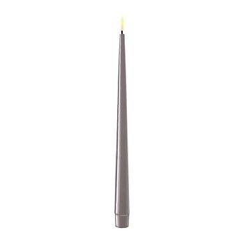 DELUXE HOMEART LED Herrgårdsljus lack 2-pack 28cm Gråa