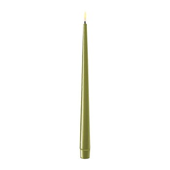 DELUXE HOMEART LED Herrgårdsljus lack 2-pack 28cm Olivgröna