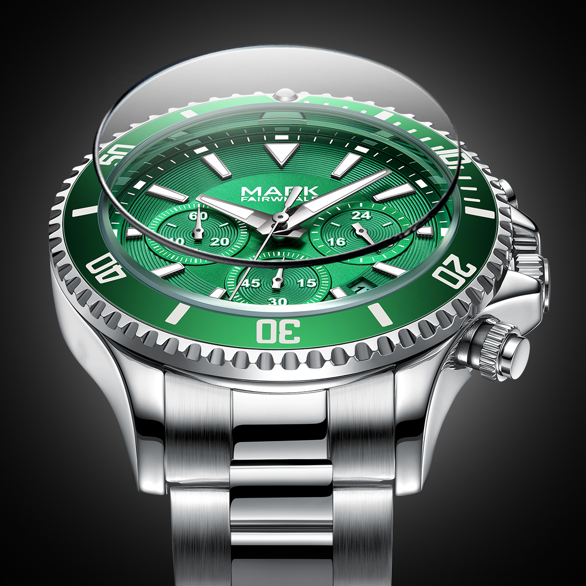 Mark Fairwhale Draco Silver Green Steel - 6