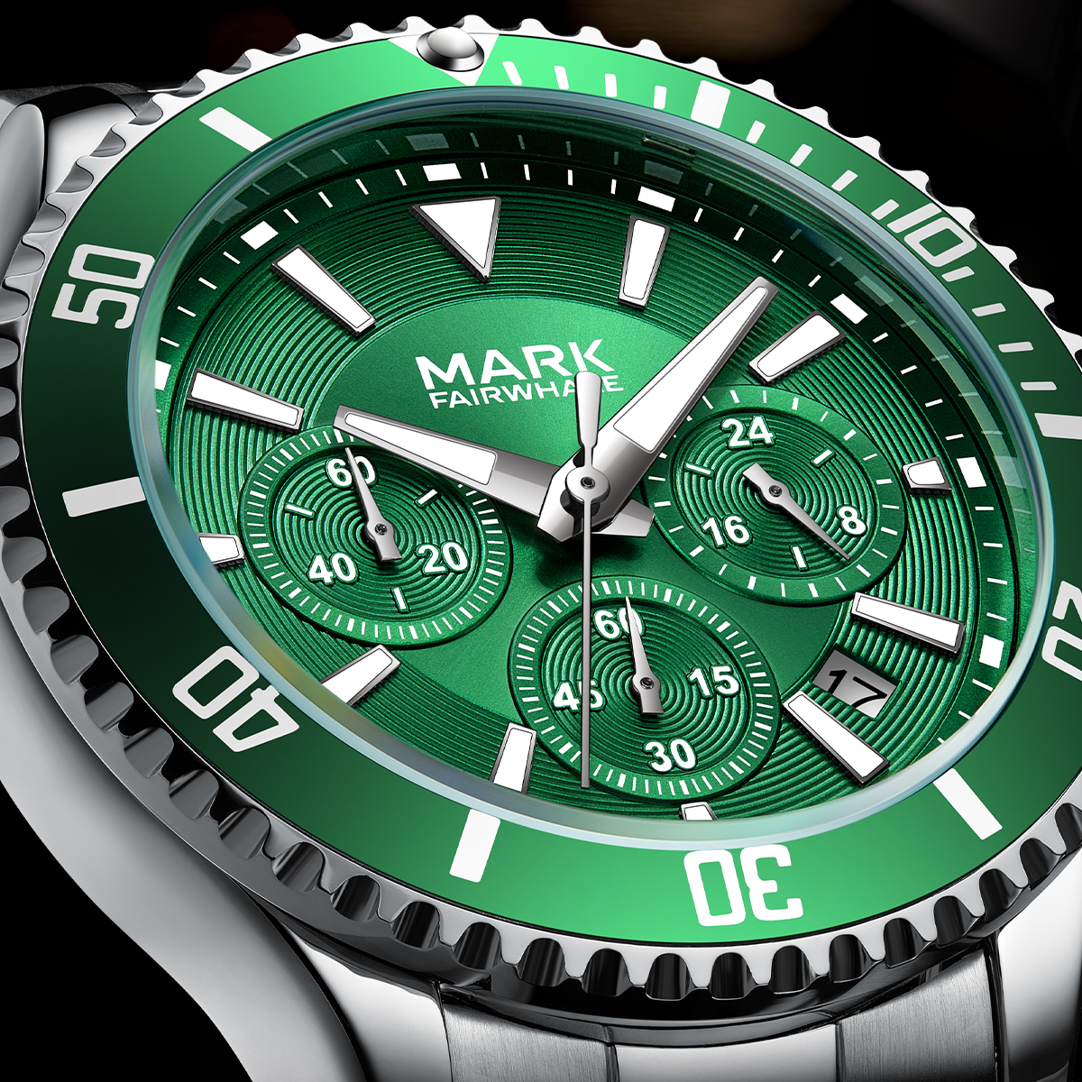 Mark Fairwhale Draco Silver Green Steel - 5