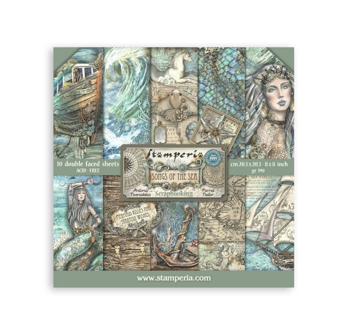 Stamperia Paper Pad 8X8 - Songs of the Sea